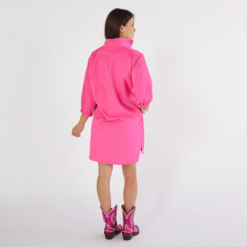 Caryn Lawn Betsy Collar Corduroy Dress Pink
