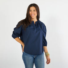 Load image into Gallery viewer, Caryn Lawn Asher Top Navy