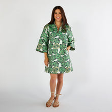 Load image into Gallery viewer, Caryn Lawn Keri Jacquard Rose Dress Green and Navy