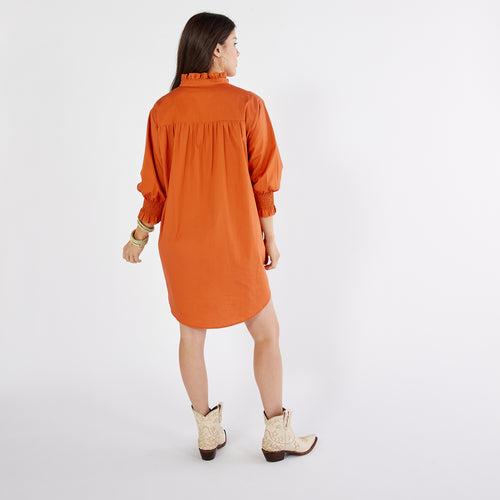 Caryn Lawn Kimberly Game Day Dress Burnt Orange