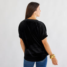 Load image into Gallery viewer, Caryn Lawn Betsy Velvet Top Black