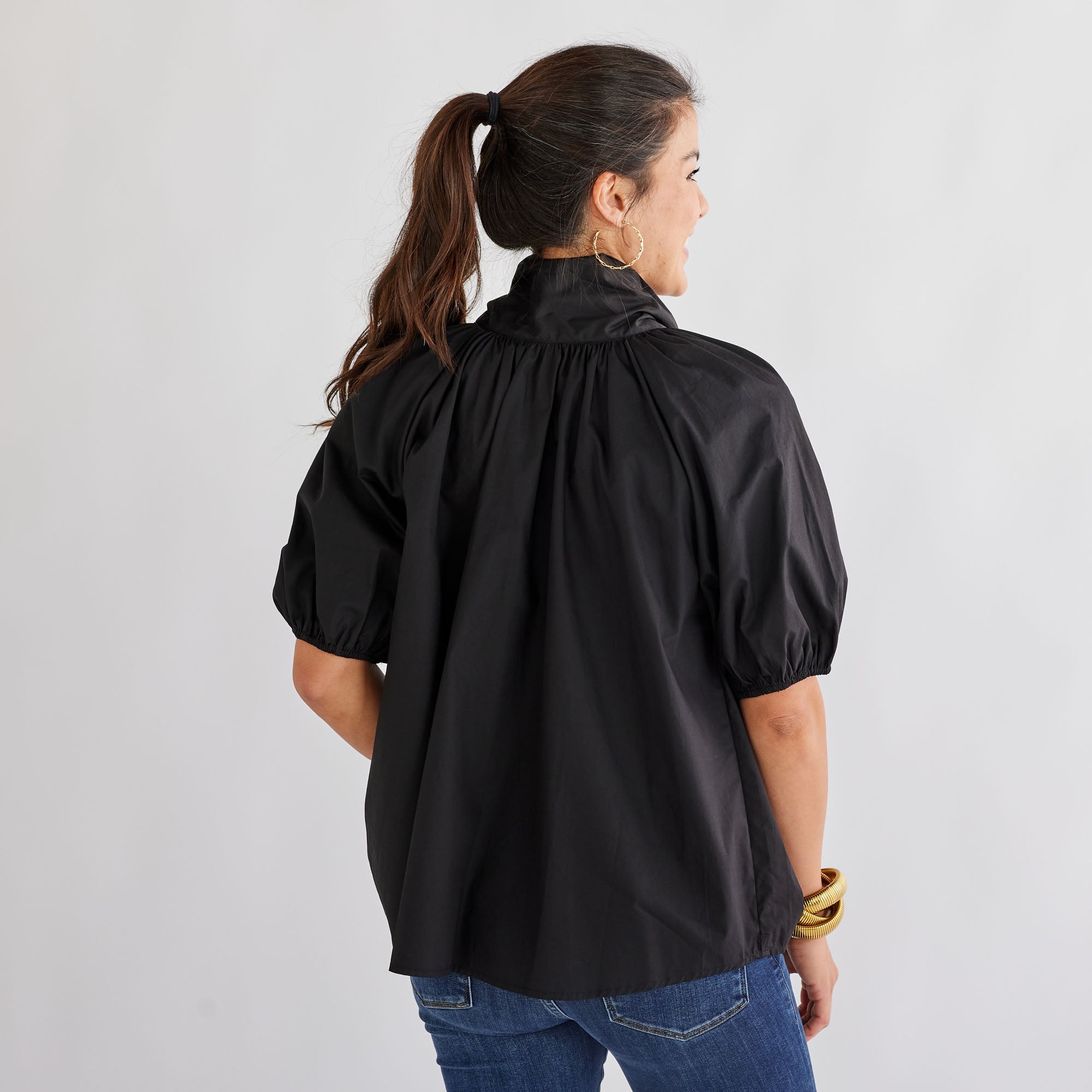 Caryn Lawn Ryan Bow Top Black