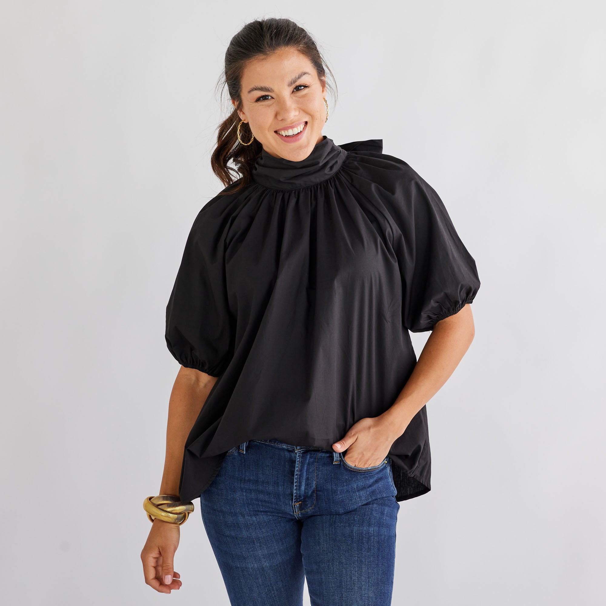 Caryn Lawn Ryan Bow Top Black