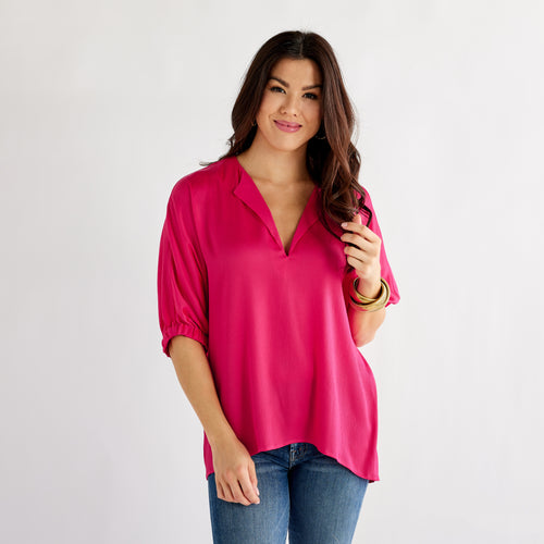 Caryn Lawn Betsy Top Rose