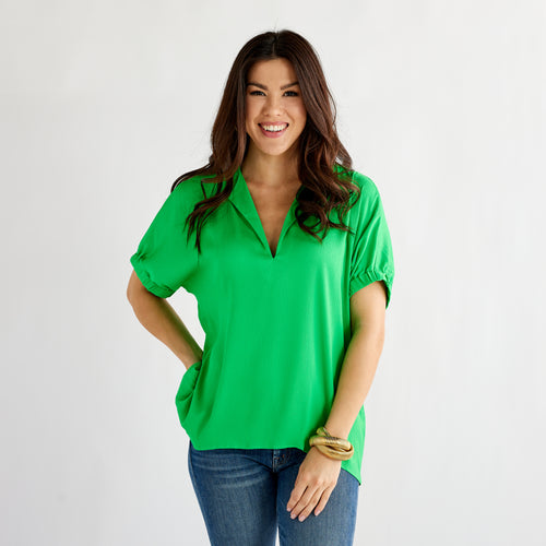 Caryn Lawn Betsy Top Lime