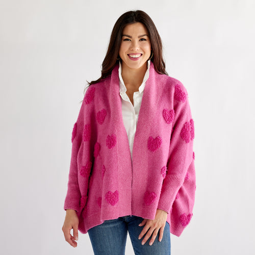 Caryn Lawn Cape Heart Sweater Pink