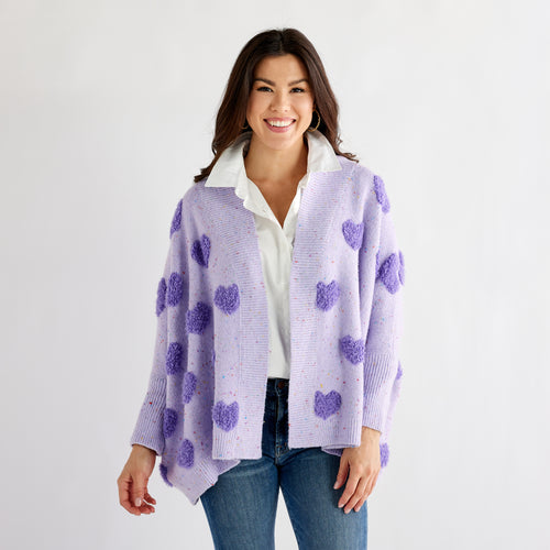 Caryn Lawn Cape Heart Sweater Lavender
