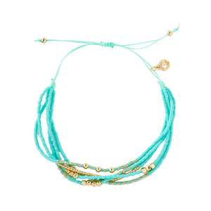 Caryn Lawn 5 Strand Seed Bead Bracelet Turquoise
