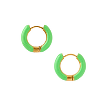 Load image into Gallery viewer, Caryn Lawn Abby Hoop Earring Green
