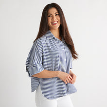 Load image into Gallery viewer, Caryn Lawn Abby Swing Top Navy Stripe