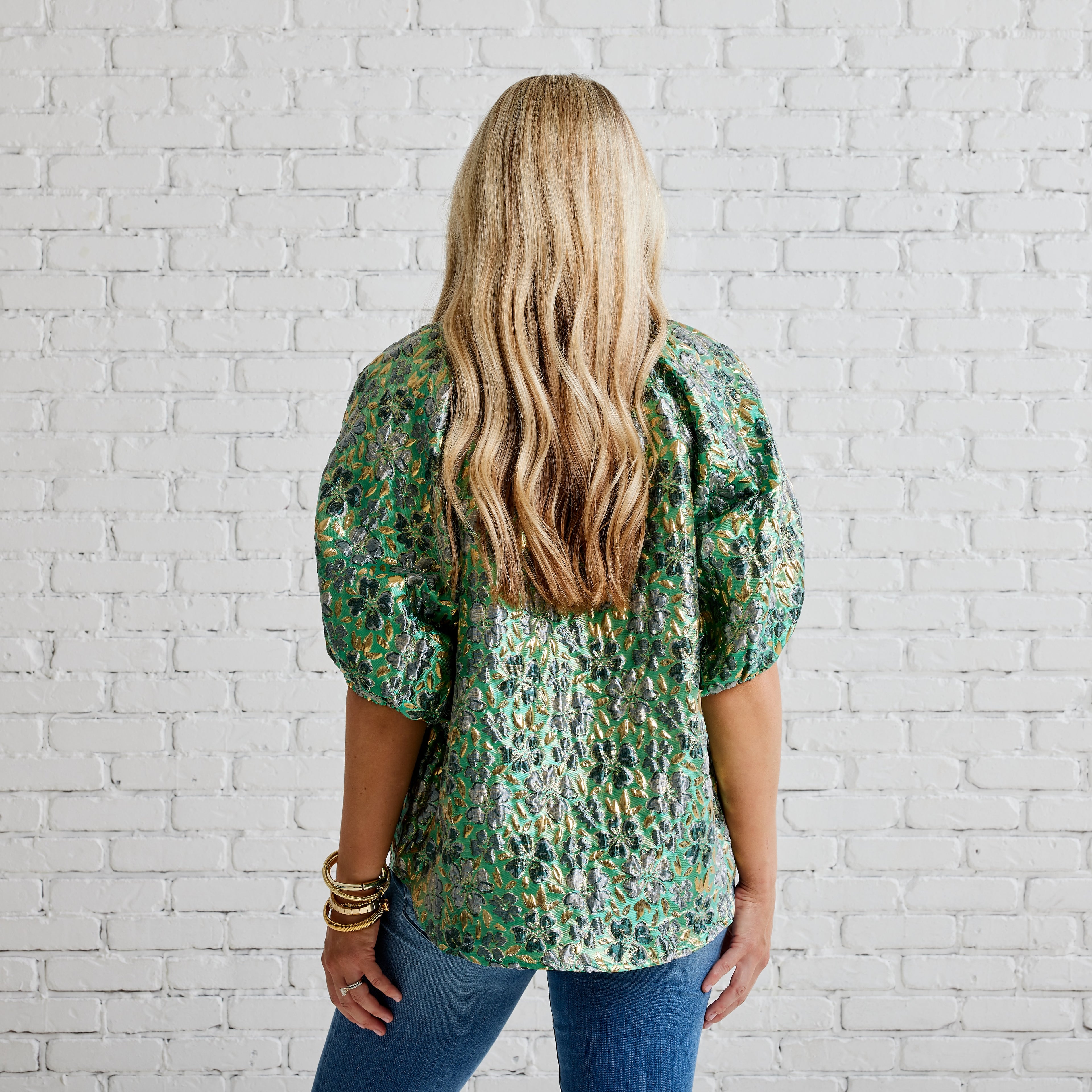 Caryn Lawn Cami Jacquard Top Ivy