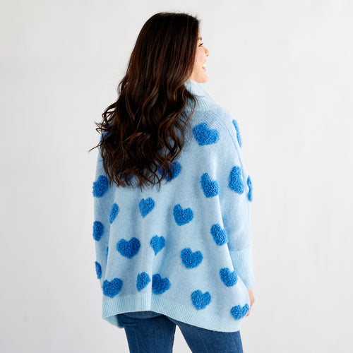 Caryn Lawn Cape Heart Sweater Blue