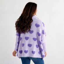 Load image into Gallery viewer, Caryn Lawn Cape Heart Sweater Lavender