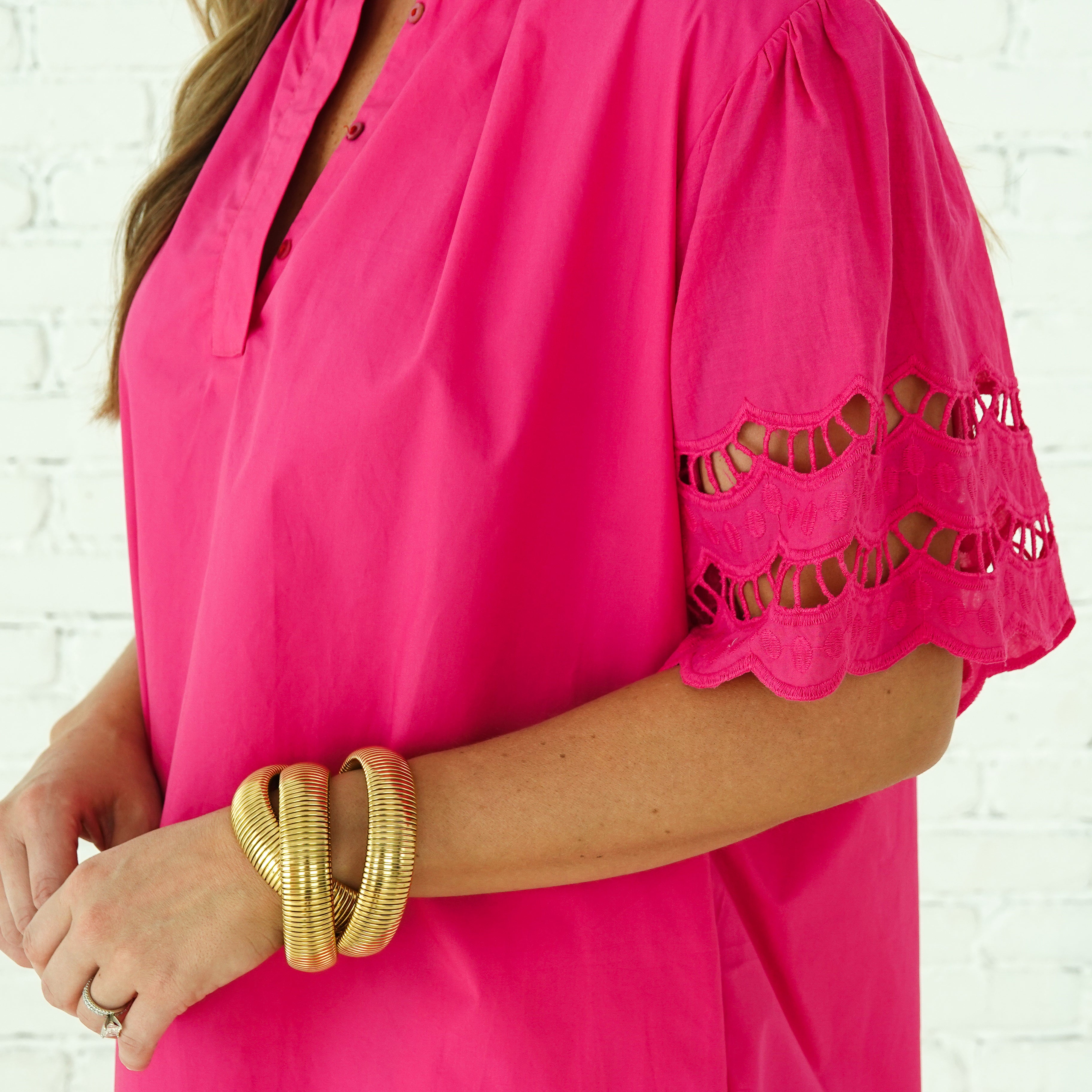 Caryn Lawn Betty Dress Hot Pink