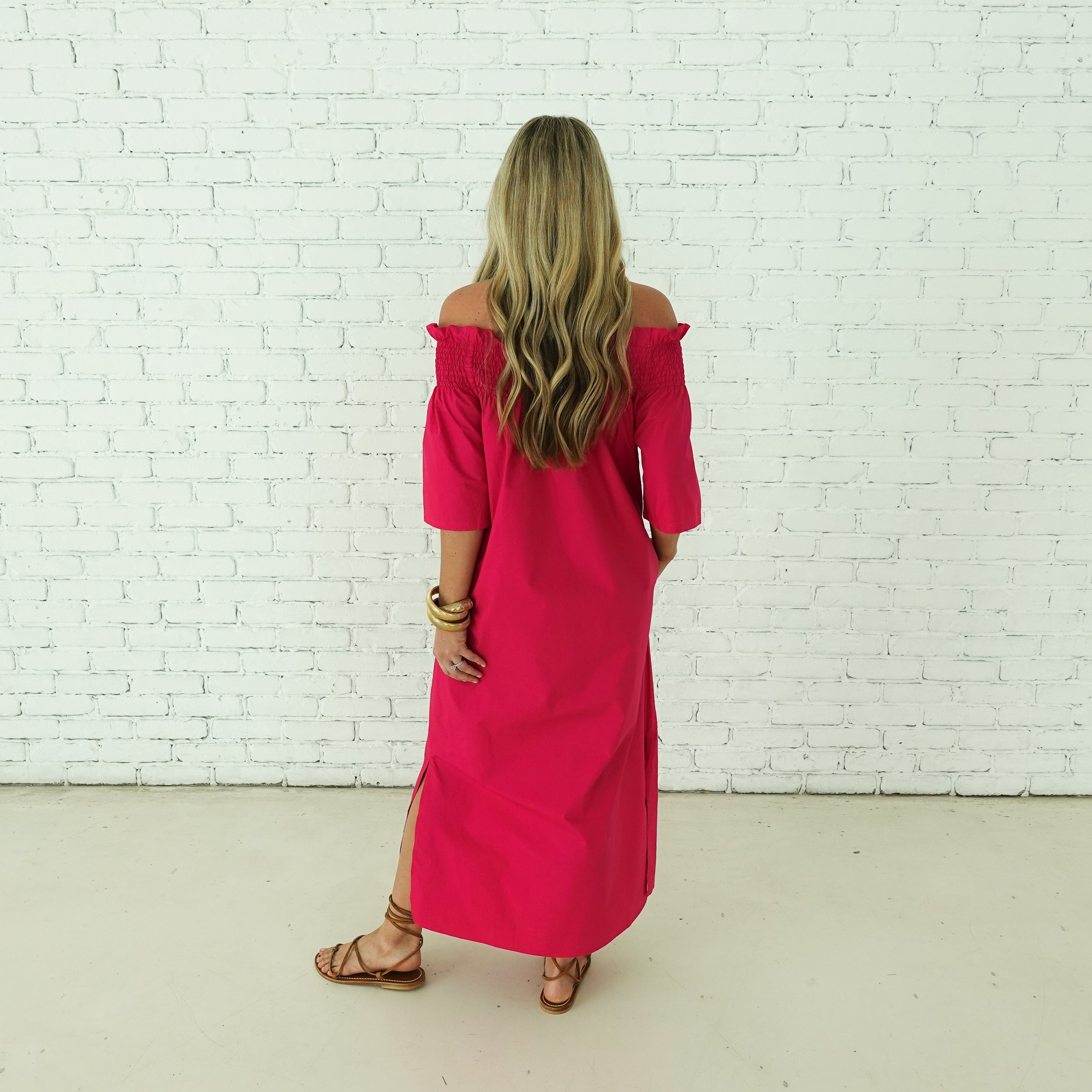 Caryn Lawn Polly Dress Hot Pink