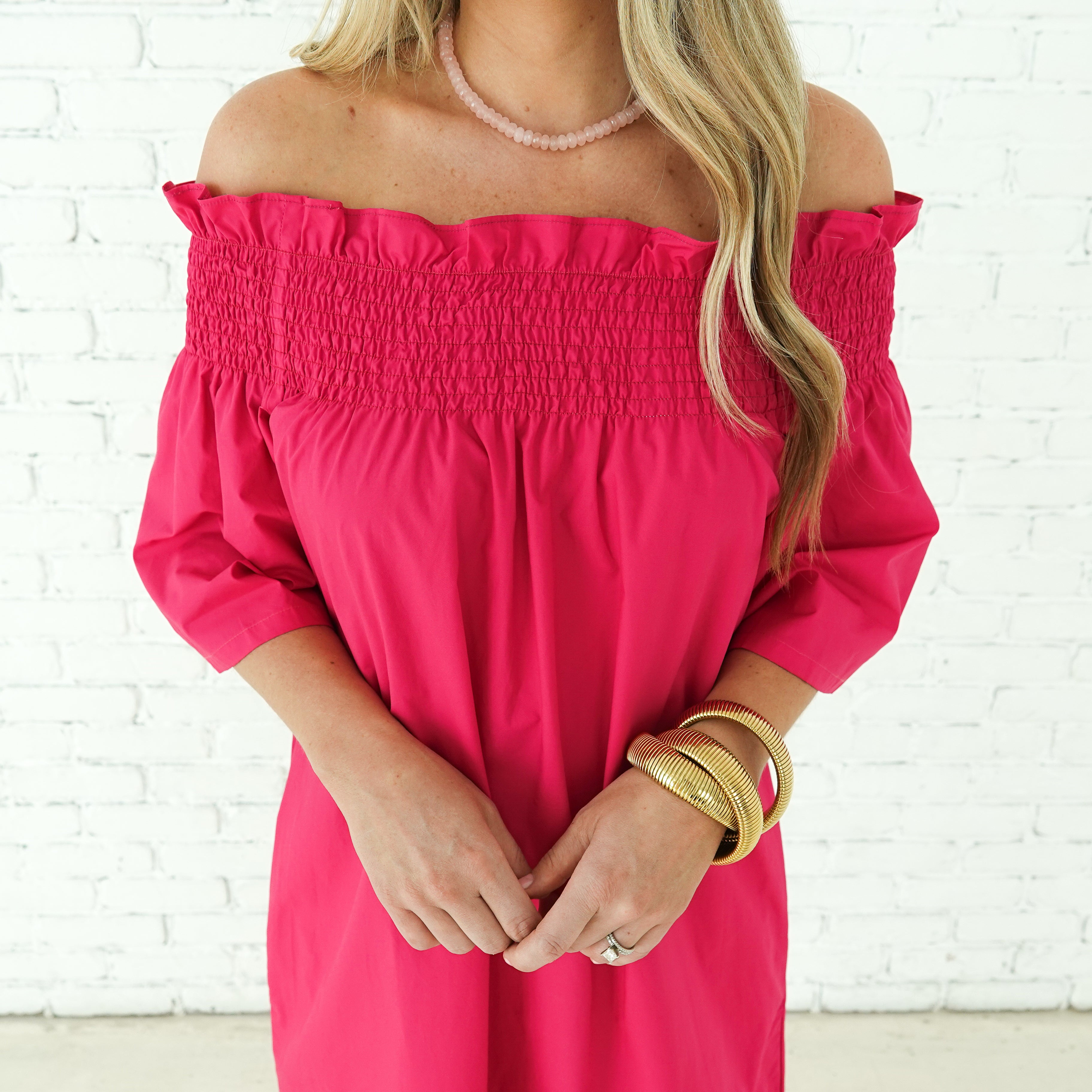 Caryn Lawn Polly Dress Hot Pink