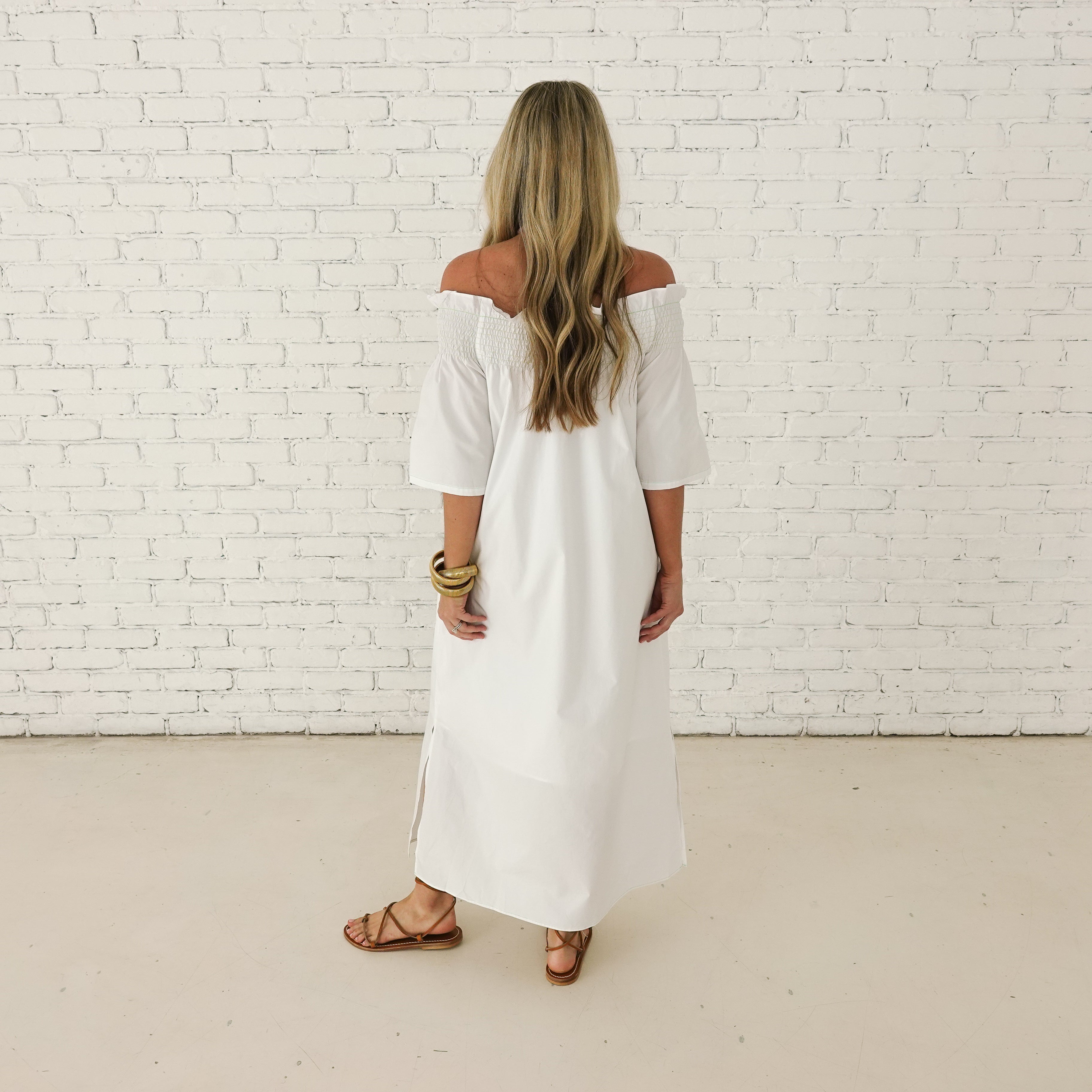 Caryn Lawn Polly Dress White