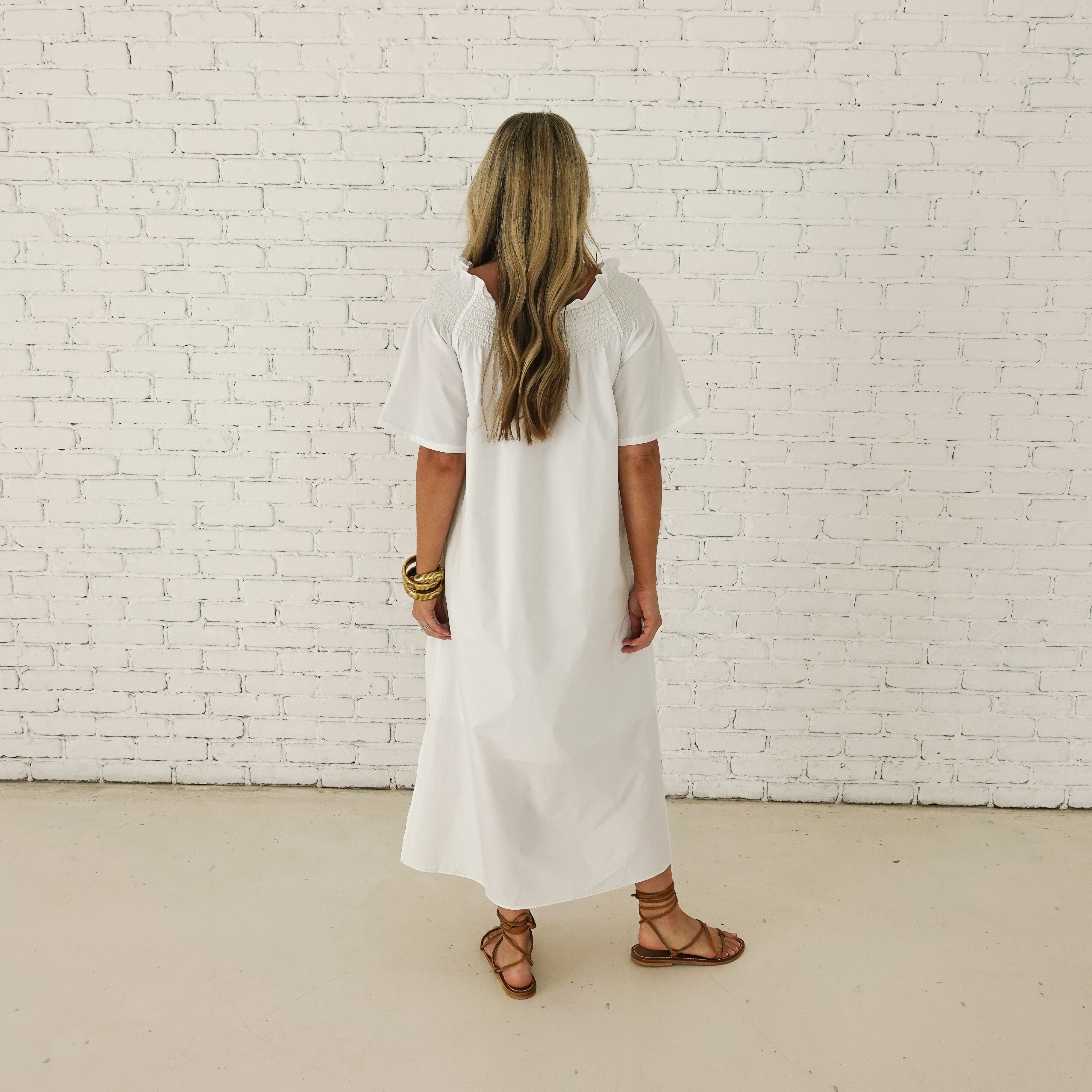 Caryn Lawn Polly Dress White