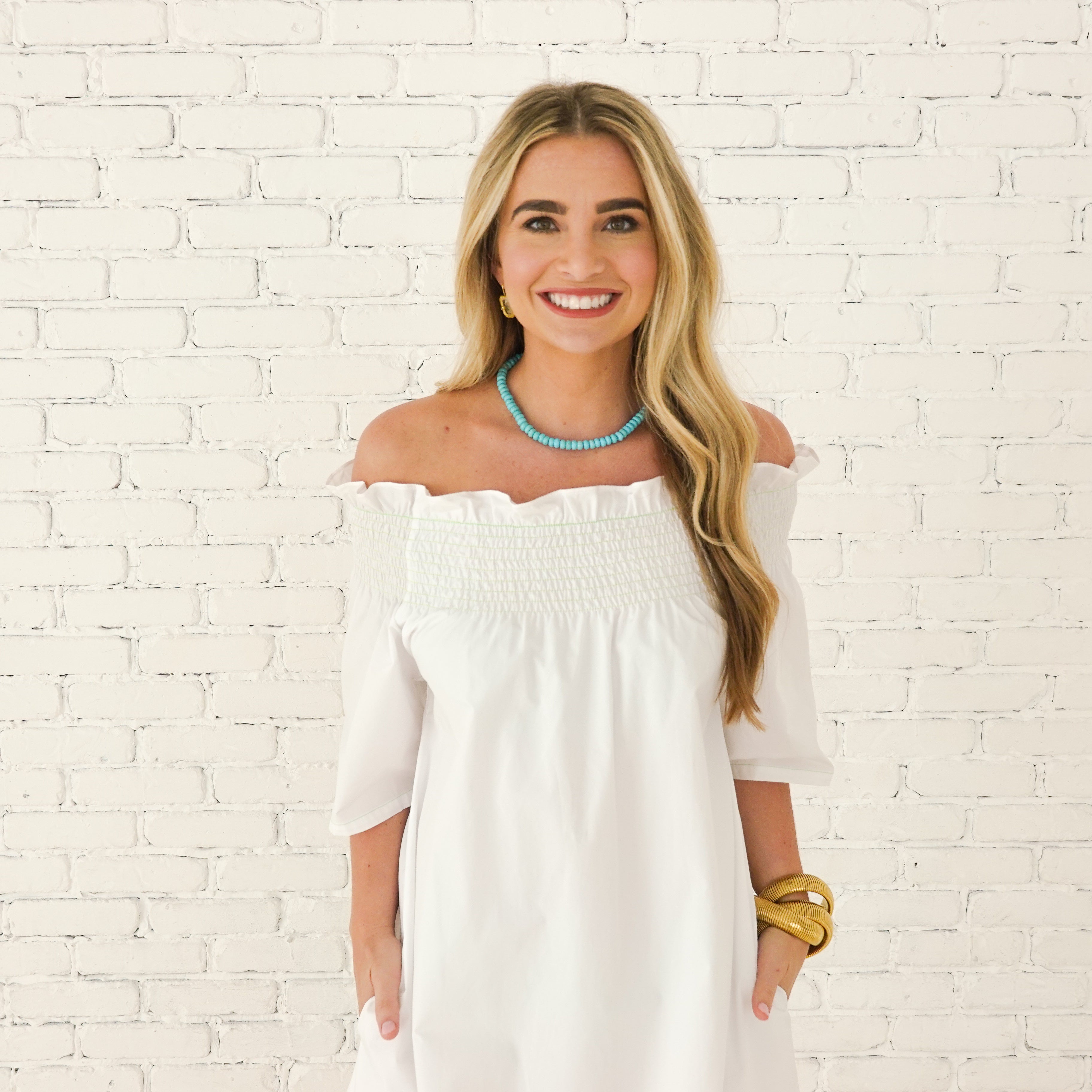 Caryn Lawn Polly Dress White