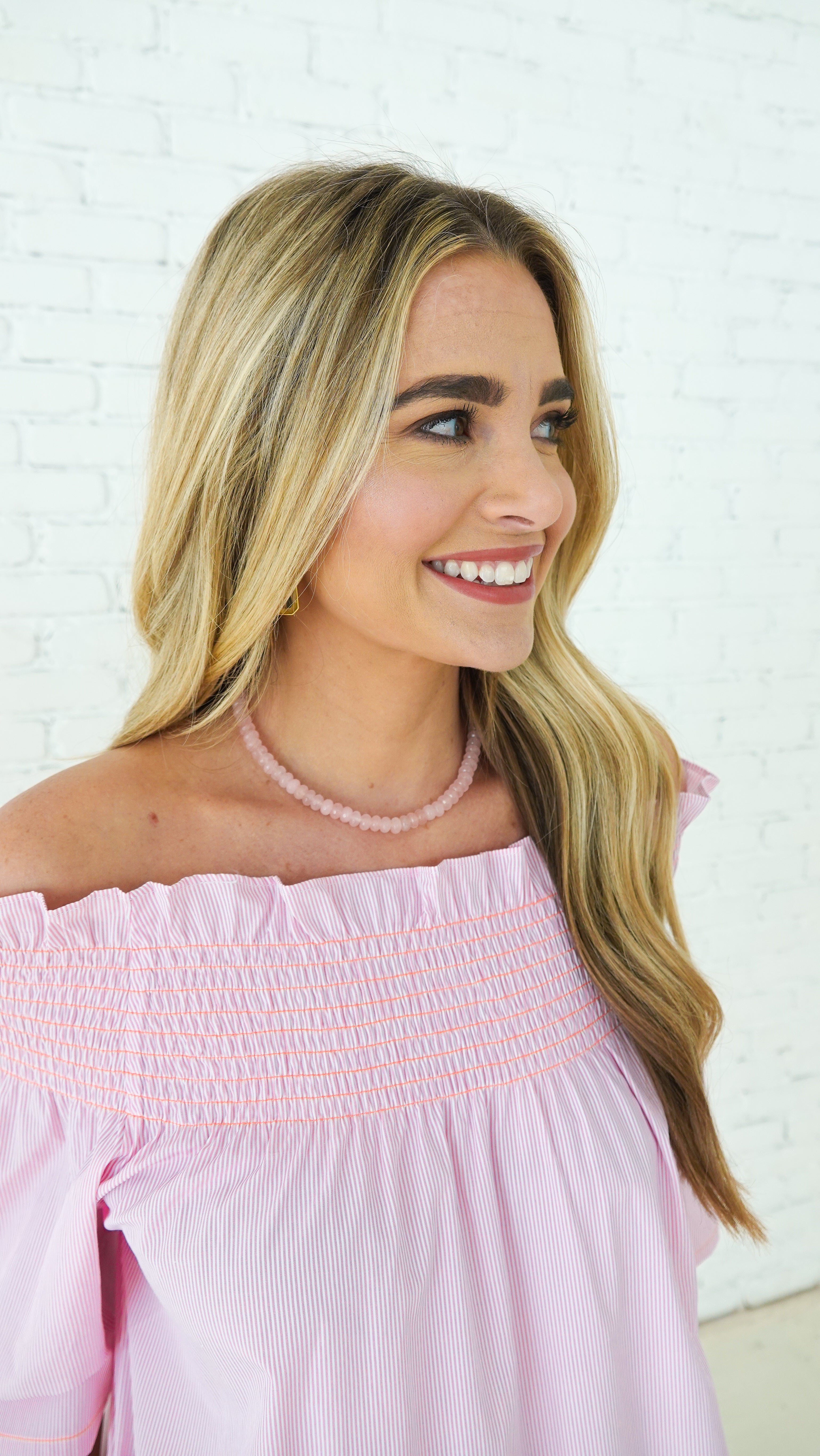 Caryn Lawn Polly Dress Pink Stripe