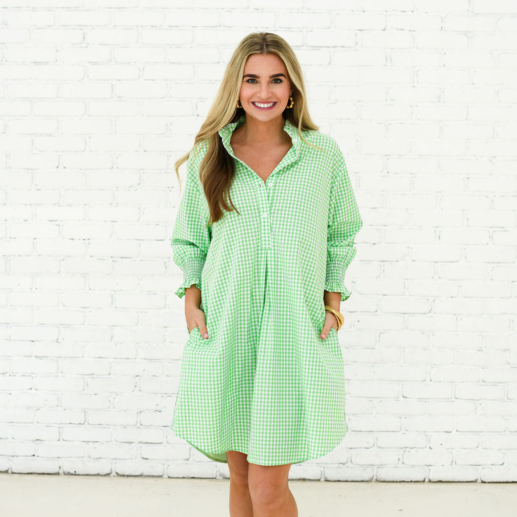 Kimberly Dress Opposite Gingham Green Kimberly Dress Opposite Gingham Green