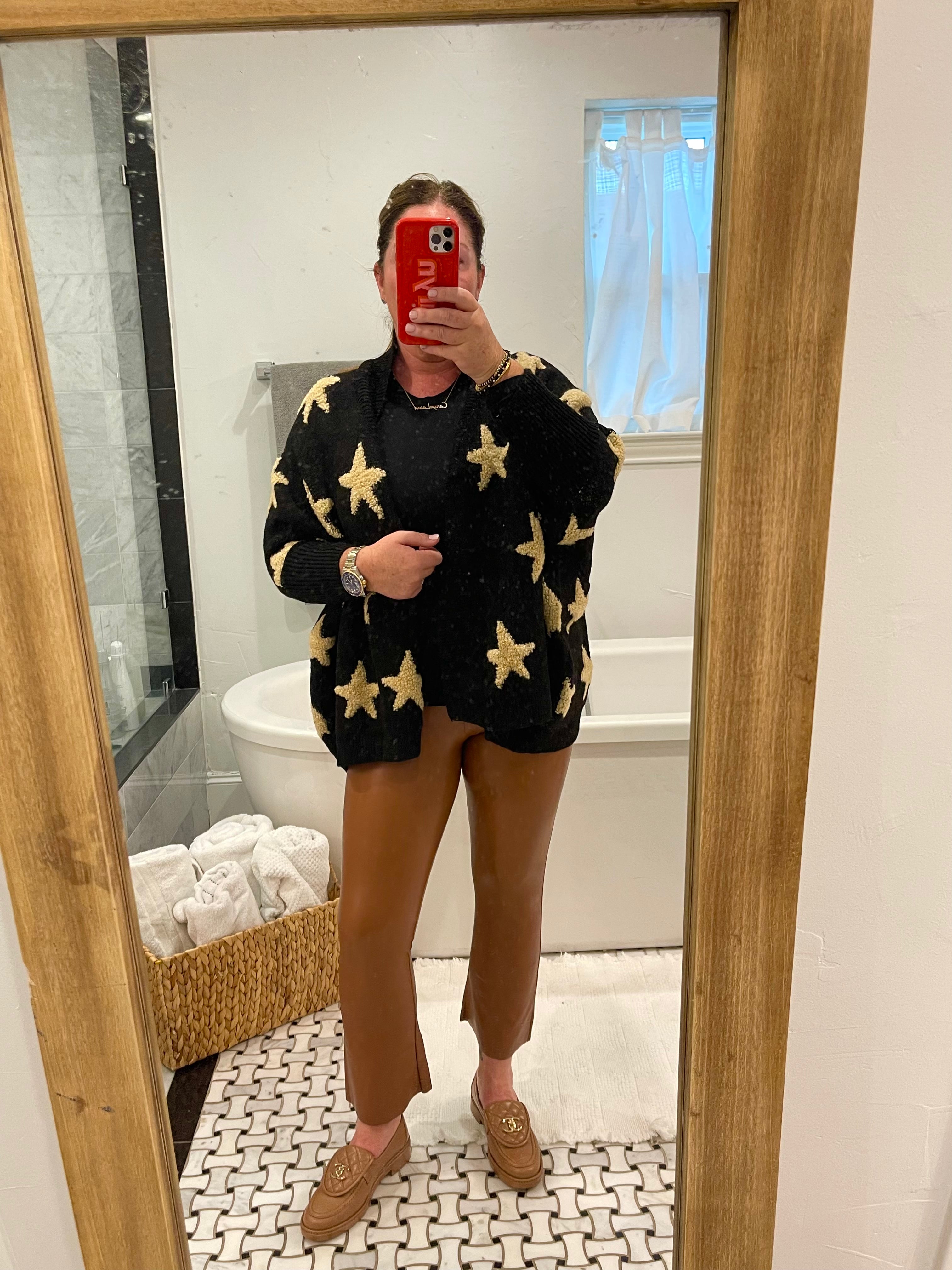 Caryn Lawn Commando Faux Leather Crop Flare Cocoa