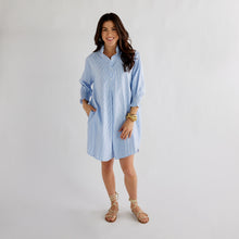 Load image into Gallery viewer, Caryn Lawn Kimberly Dress Opposite Blue Stripe