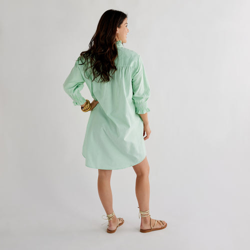 Caryn Lawn Kimberly Dress Opposite Green Stripe
