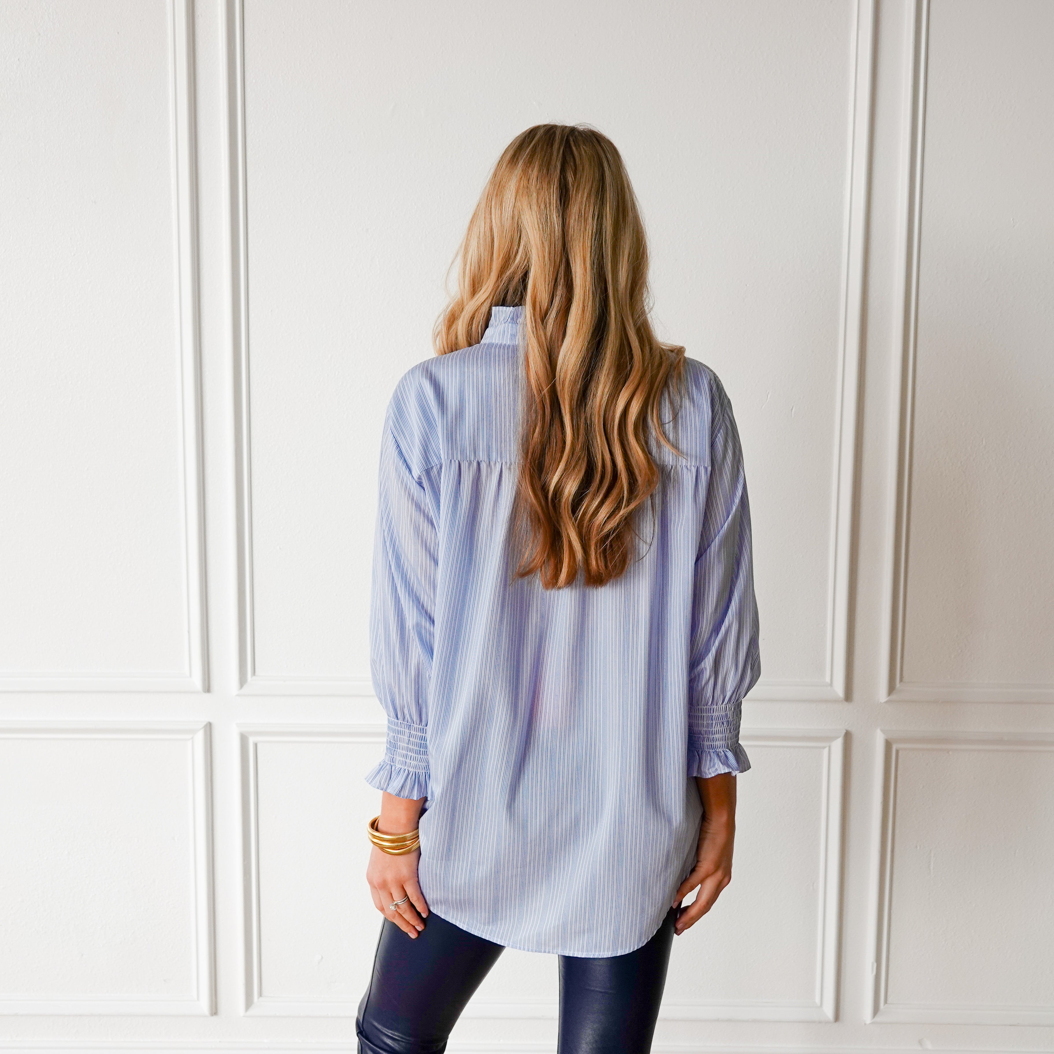 Caryn Lawn Kimberly Top Blue Stripe