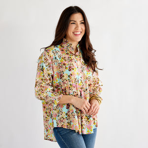 Caryn Lawn Kimberly Top Pink Floral