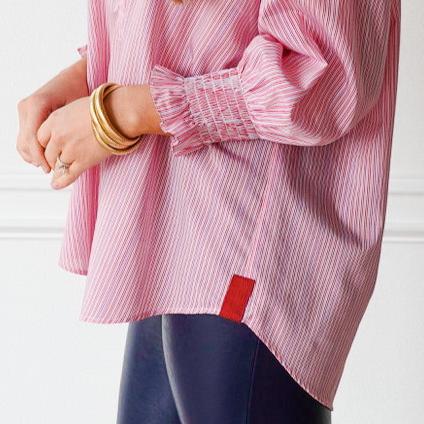 Caryn Lawn Kimberly Top Red Stripe