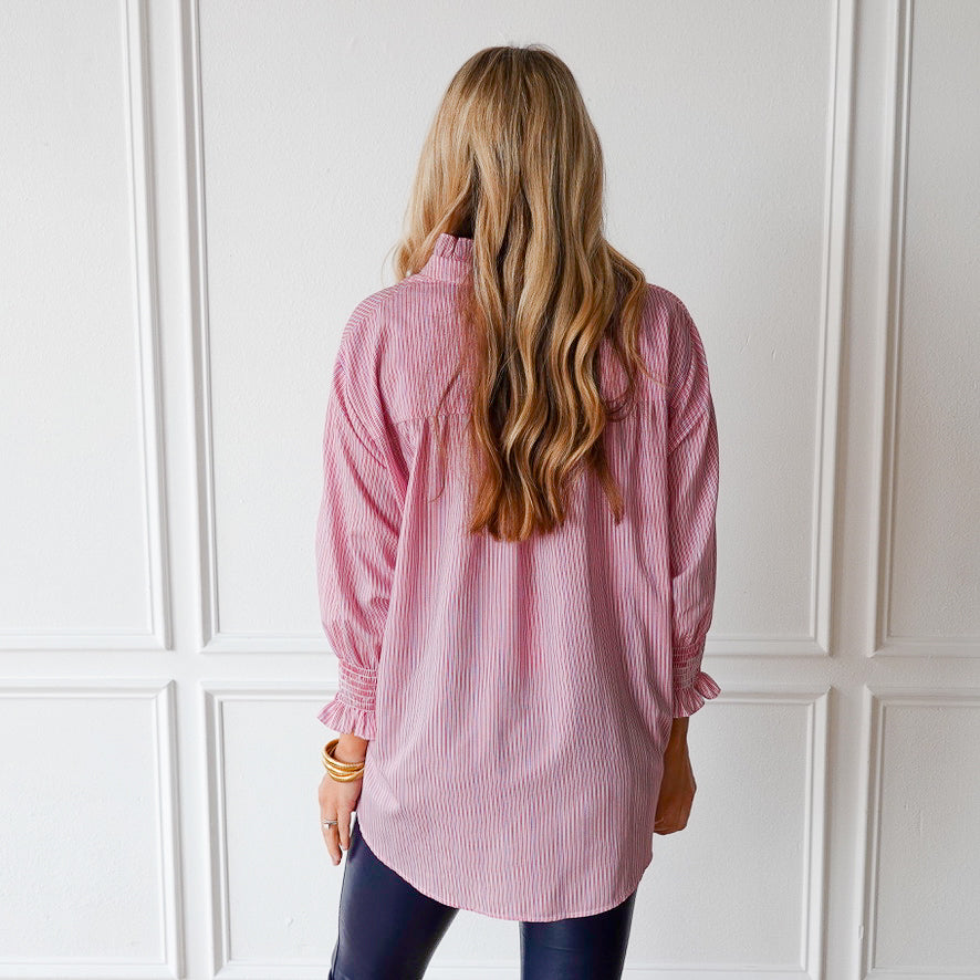 Caryn Lawn Kimberly Top Red Stripe
