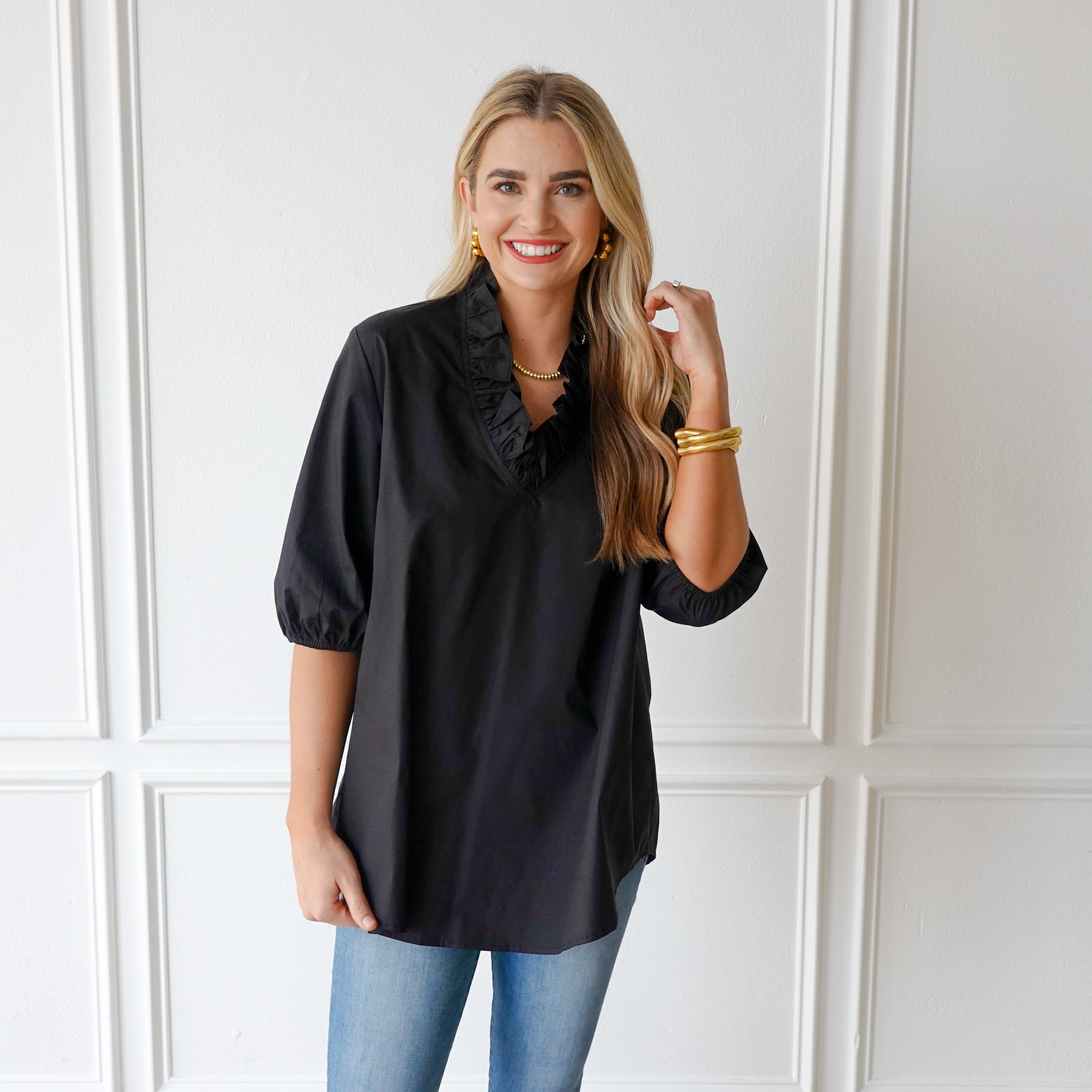 Caryn Lawn Kit Top Black
