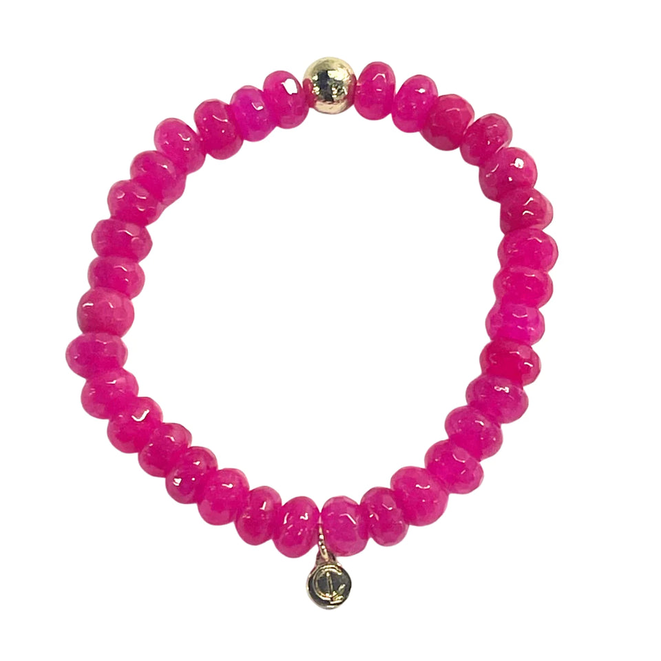 Caryn Lawn Palermo Stone Bracelet in Hot Pink