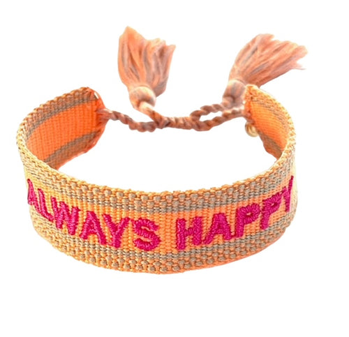 Caryn Lawn Woven Friendship Bracelet Always Happy