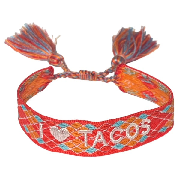 Caryn Lawn Woven Friendship Bracelet I Love Tacos