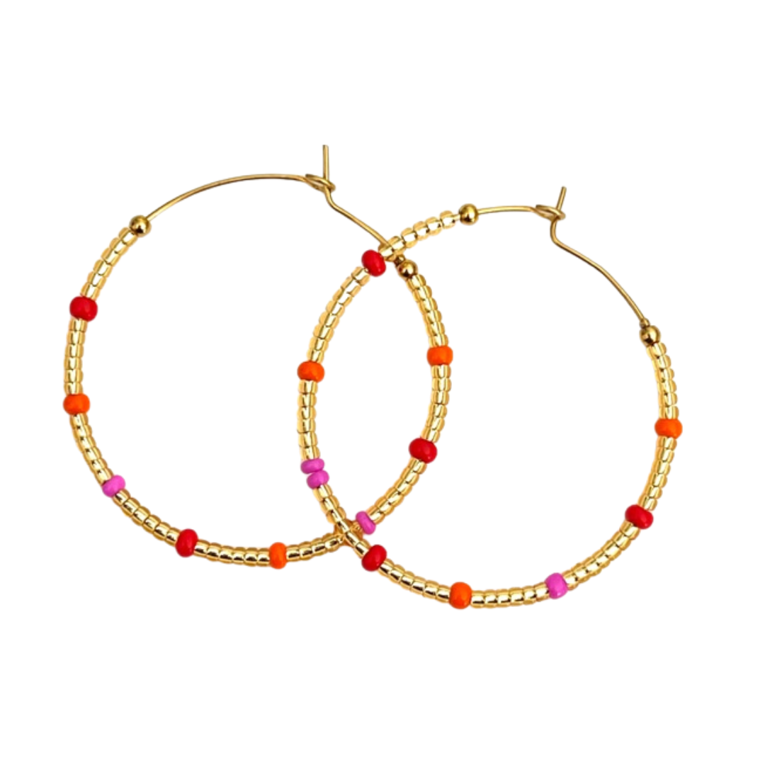 Caryn Lawn Baja Siesta Hoop Pink, Orange & Red