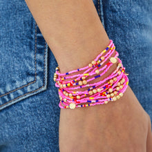 Load image into Gallery viewer, Caryn Lawn Malibu Wrap Bracelet/Necklace - Pink Multi/Gold