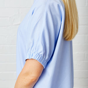 Caryn Lawn Betsy Top Summer Cotton Chambray
