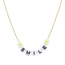 Load image into Gallery viewer, Caryn Lawn Beaded Word Necklace- Smile