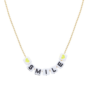 Caryn Lawn Beaded Word Necklace- Smile