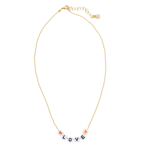 Caryn Lawn Beaded Word Necklace- Love