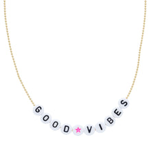 Load image into Gallery viewer, Caryn Lawn Beaded Word Necklace- Good Vibes
