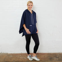 Load image into Gallery viewer, Caryn Lawn Everyday Poncho Navy
