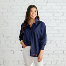Load image into Gallery viewer, Caryn Lawn Preppy Shirt Navy