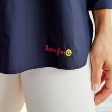 Load image into Gallery viewer, Caryn Lawn Preppy Shirt Navy