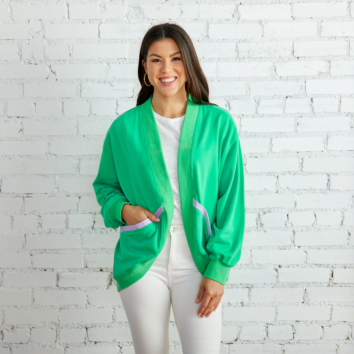 Kelly green 2025 long cardigan