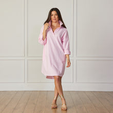 Load image into Gallery viewer, Caryn Lawn Preppy Dress Pink Chambray with Heart