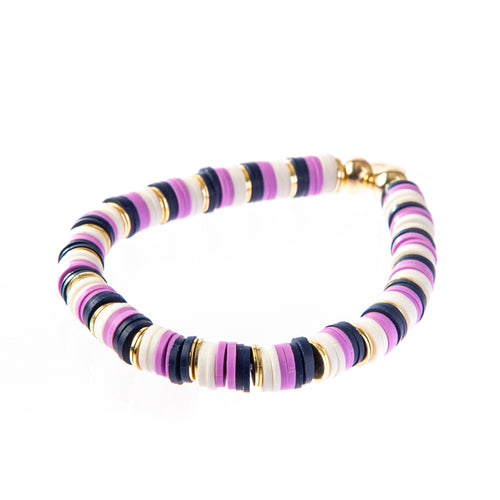 Caryn Lawn Seaside Bracelet- Stripe Lavender & Navy