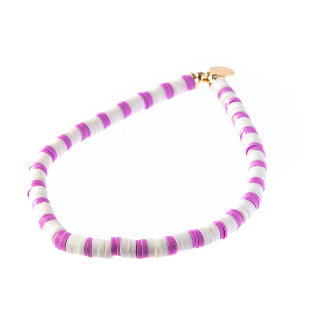 Caryn Lawn Seaside Skinny Bracelet- lavender Stripe